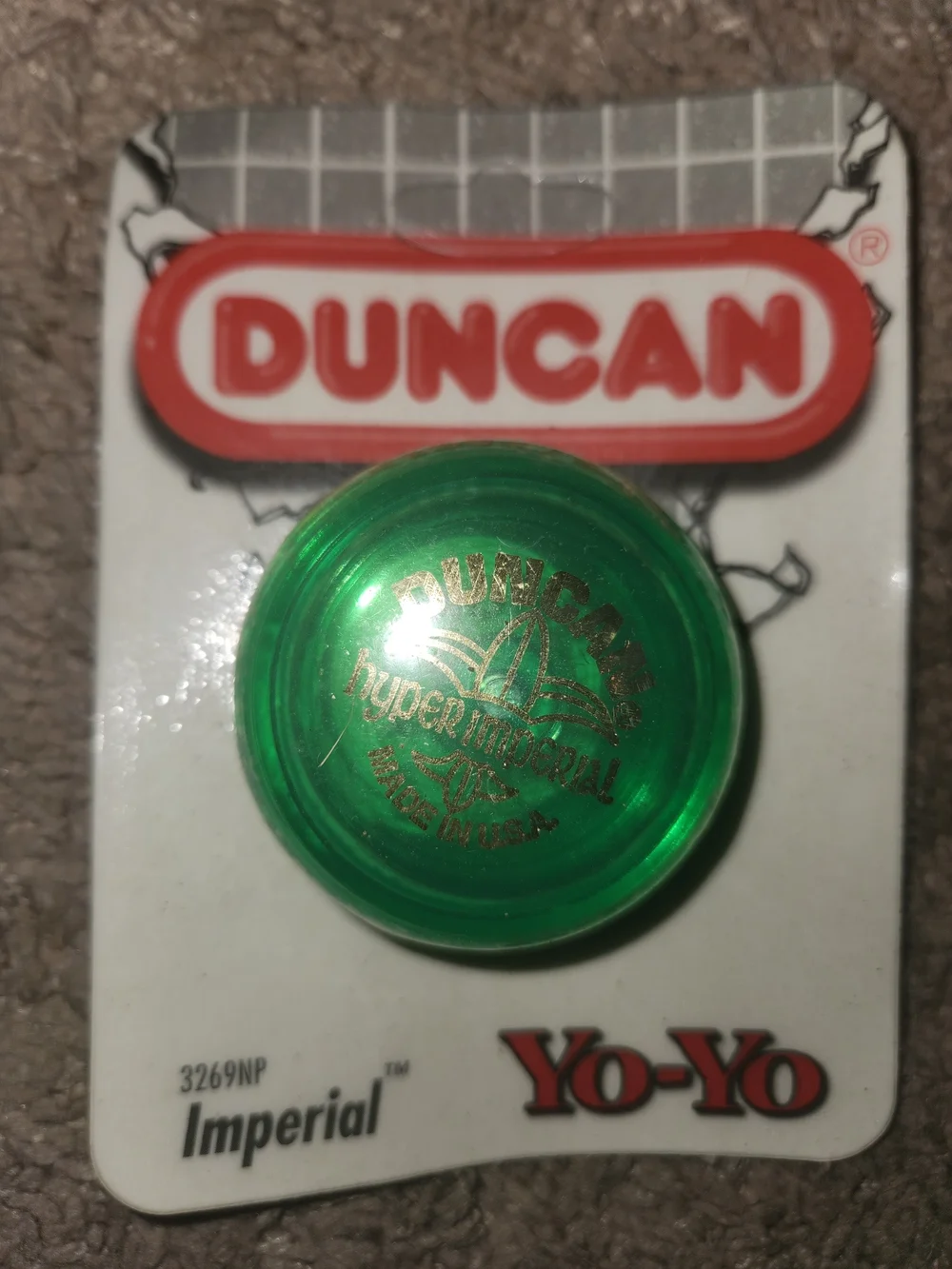 Vintage 1994 Duncan Imperial Yo-Yo Green Translucent New Sealed Made in USA